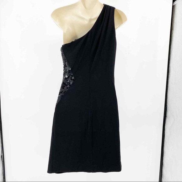 Jessica Simpson one shoulder black cocktail dress - Picture 5 of 6